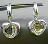 ESTATE LARGE 2.05CT DIAMOND & AMETHYST 14K WHITE GOLD 3D I LOVE U HEART EARRINGS