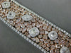 ESTATE EXTRA LARGE 42.16CT WHITE & PINK DIAMOND 18K 2 TONE GOLD CLUSTER BRACELET