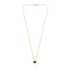 2.22CT AAA ORANGE SAPPHIRE 18KT YELLOW GOLD EMERALD CUT SOLITAIRE LOVE NECKLACE