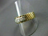 ESTATE LARGE & WIDE .50CT DIAMOND 14KT Y&W GOLD ANNIVERSARY / WEDDING RING #999