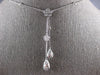 1.03CT DIAMOND 18KT WHITE GOLD DOUBLE TEAR DROP BY THE YARD LARIAT LOVE NECKLACE