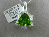 ESTATE WIDE 5.05CT DIAMOND & PERIDOT 14K WHITE GOLD MULTI SHAPE FLOATING PENDANT