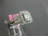 WIDE 1.0CT ROUND & BAGUETTE DIAMOND 18KT WHITE GOLD HALO LUCIDA ENGAGEMENT RING