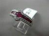 ESTATE 1.57CT DIAMOND & AAA RUBY 18KT WHITE GOLD 3D SIDEWAYS SQUARE PROMISE RING