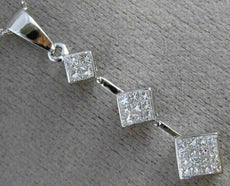 ESTATE .60CT DIAMOND 14KT WHITE GOLD 3D SQUARE INVISIBLE JOURNEY PENDANT #21222
