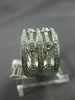 ESTATE WIDE 1.10CT DIAMOND 14KT WHITE GOLD 3D ETOILE MULTI ROW ANNIVERSARY RING