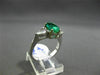 ESTATE 2.20CT DIAMOND & AAA EMERALD 14KT WHITE GOLD 3 STONE ENGAGEMENT RING