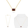 2.90CT DIAMOND & AAA RUBY 14KT YELLOW GOLD EMERALD CUT SOLITAIRE LOVE NECKLACE