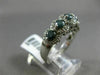 WIDE 1.23CT WHITE & BLUE DIAMOND 14K WHITE GOLD 5 STONE WEDDING ANNIVERSARY RING