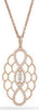 ESTATE 0.35CT DIAMOND 14KT ROSE GOLD 3D CLASSIC OPEN FLOWER FUN OVAL PENDANT