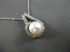 ESTATE .20CT DIAMOND & SOUTH SEA PEARL 14K WHITE GOLD HALO 3D FLOATING PENDANT