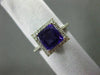 ESTATE 2.76CT WHITE & WHITE FANCY YELLOW DIAMOND & AMETHYST 14KT WHITE GOLD RING
