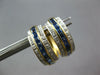 WIDE 1.19CT DIAMOND & AAA SAPPHIRE 18KT YELLOW GOLD 3D HUGGIE HANGING EARRINGS
