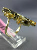 ESTATE LARGE 2.66CT DIAMOND & MULTI GEM 14KT YELLOW GOLD ELONGATED LEAF FUN RING