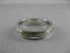 ESTATE 14KT WHITE GOLD SOLID ROPE & SHINY DESIGN MEN'S WEDDING RING 5mm #23146