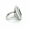 LARGE 9.38CT DIAMOND & AAA EMERALD 18K WHITE GOLD SQUARE OCTAGON ENGAGEMENT RING