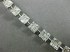 ESTATE 4.04CT ROUND & BAGUETTE DIAMOND 18KT WHITE GOLD 3D SQUARE TENNIS BRACELET
