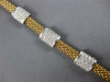 ESTATE .75CT DIAMOND 14K 2 TONE GOLD 3D SQUARE BY THE YARD MESH ITALIAN BRACELET