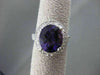 ESTATE LARGE 5.22CT DIAMOND & AAA AMETHYST 14KT WHITE GOLD 3D OVAL FILIGREE RING