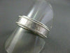 ESTATE WIDE 14KT WHITE GOLD HAMMER MATT & SHINY LOOK MENS WEDDING RING  #17951