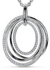 ESTATE .52CT DIAMOND 18K WHITE GOLD CLASSIC MULTI OVAL INTERTWINING LOVE PENDANT