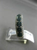 ESTATE WIDE 1.72CT WHITE BLUE DIAMOND 14K WHITE GOLD 3D FLOWER PAVE WEDDING RING
