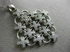 ESTATE LARGE .75CT DIAMOND 14KT WHITE GOLD 3D FLOWER X LOVE FLOATING PENDANT
