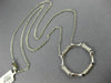 ESTATE LARGE .47CT DIAMOND 18KT WHITE GOLD 3D BAMBOO CIRCLE OF LIFE FUN NECKLACE