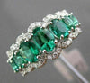 ESTATE 1.84CT DIAMOND & EMERALD 18KT WHITE GOLD 3D HALO WEDDING ANNIVERSARY RING