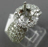 WIDE 1.95CT DIAMOND 18KT WHITE GOLD 3D HALO FILIGREE SEMI MOUNT ENGAGEMENT RING