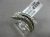 ESTATE .39CT ROUND DIAMOND 18K WHITE GOLD 3D DOUBLE WAVE COMPANION LOVE RING SET
