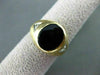 ESTATE .05CTW DIAMOND & AAA BLACK ONYX 14KT WHITE & YELLOW GOLD MENS RING #19722