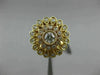 ESTATE WIDE .75CT ROUND DIAMOND 14K YELLOW GOLD 3D FILIGREE MILGRAIN FLOWER RING