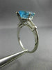 ESTATE 2.25CT DIAMOND & AAA BLUE TOPAZ 14K WHITE GOLD 3D 3 STONE ENGAGEMENT RING