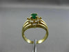 ESTATE .65CT ROUND DIAMOND & AAA EMERALD 14K YELLOW GOLD 3D OVAL ENGAGEMENT RING