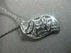 ESTATE .90CT DIAMOND 18KT WHITE GOLD WAVE PENDANT WITH CHAIN BEAUTIFUL #22308