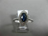ESTATE .85CT DIAMOND & AAA MARQUISE SAPPHIRE 14K WHITE GOLD HALO ENGAGEMENT RING