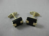 ESTATE LARGE AAA BLACK ONYX 14K YELLOW GOLD SQUARE CUFF LINKS GREAT GIFT! #21202