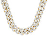WIDE 6.33CT DIAMOND 14K 2 TONE GOLD ROUND CLASSIC CUBAN ETERNITY TENNIS NECKLACE