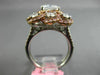 ESTATE EXTRA LARGE 3.92CT MULTI COLOR DIAMOND 18KT WHITE & ROSE ENGAGEMENT RING
