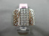 ESTATE WIDE .72CT DIAMOND 14KT WHITE GOLD 3D HANDCRAFTED 3 ROW FILIGREE RING