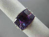ESTATE 6.31CT DIAMOND & AMETHYST 14KT WHITE GOLD 3D OPEN HALO FILIGREE FUN RING