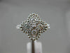 ESTATE WIDE .64CT DIAMOND 18K WHITE GOLD 4 STONE FILIGREE FLOWER SQUARE FUN RING