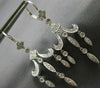ANTIQUE LONG .50CT DIAMOND 14KT WHITE GOLD 3D FILIGREE HANGING EARRINGS #19857
