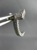 ANTIQUE .72 CTW HANGING 3D MOON SHAPE 14KT WHITE GOLD EARRINGS STUNNING!! #21750