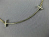 ESTATE LARGE .35CT DIAMOND 18KT TWO TONE GOLD 3D CLASSIC T BAR LOVE NECKLACE