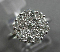 ESTATE 1.0CT DIAMOND 14KT WHITE GOLD CLUSTER HEXAGON PROMISE FRIENDSHIP RING
