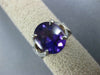 ANTIQUE WIDE 3.0CT AAA AMETHYST 18K WHITE GOLD OVAL CLASSIC SOLITAIRE RING #1004