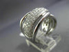 ESTATE LARGE 1.56CT DIAMOND 18KT WHITE GOLD 3D MULTI ROW CRISS CROSS LOVE RING