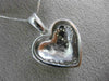 ESTATE .50CT DIAMOND 14KT WHITE GOLD 3D DOUBLE ETCHED HEART LOVE PENDANT #18969